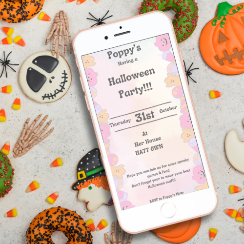 Personalised Pastel Halloween Party Invitation