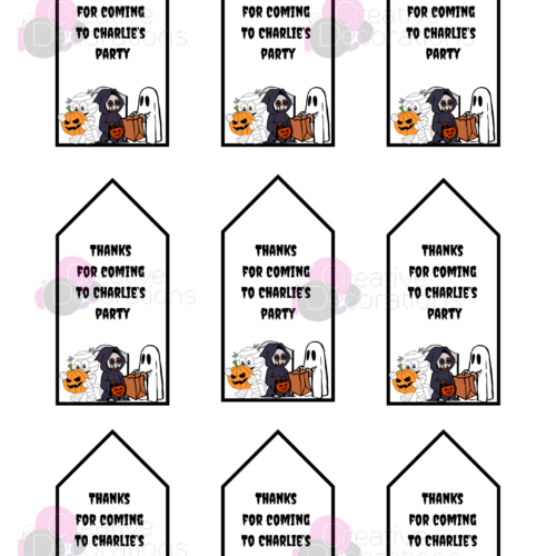 Personalised Halloween Party Tags