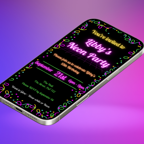 Neon Party Invitation