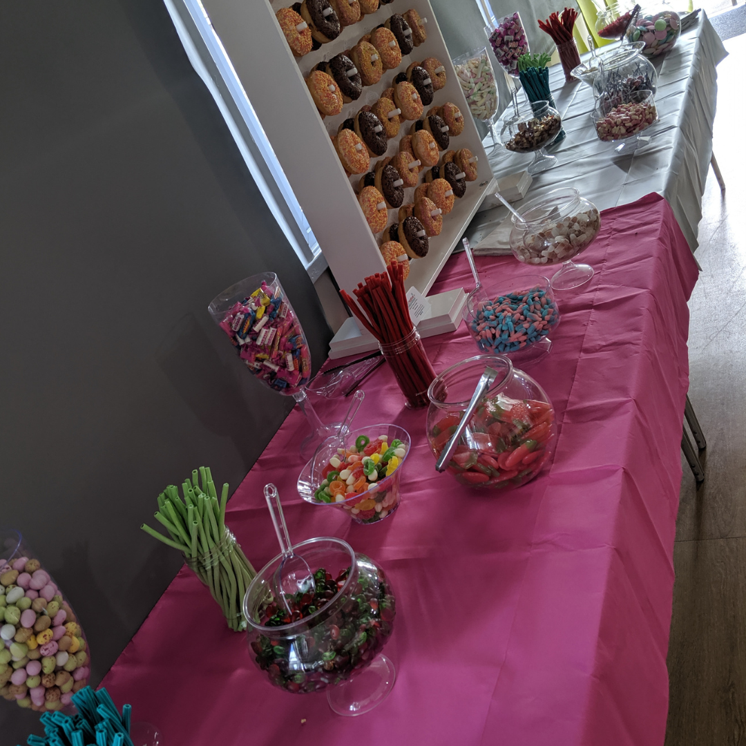 Great Yarmouth Doughnut Wall Set up for a Halloween party